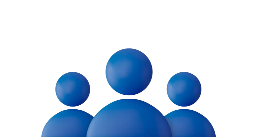 Three People Blue